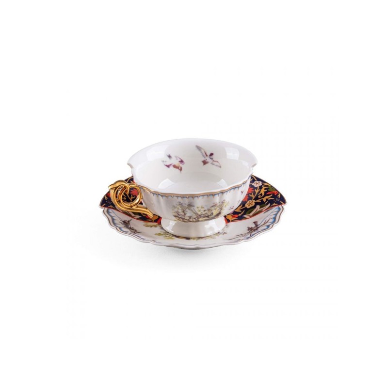 SELETTI Hybrid Tasse à thé + assiette porcelaine  - Kannauj