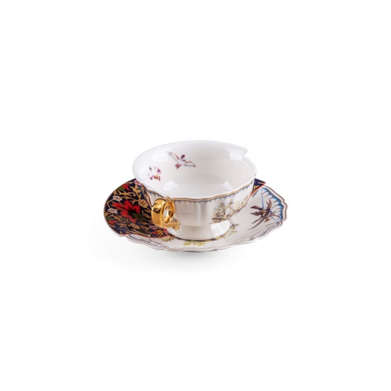 SELETTI Hybrid Tasse à thé + assiette porcelaine  - Kannauj