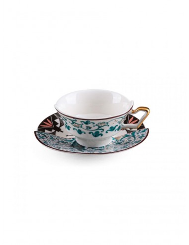 SELETTI Hybrid Tasse à thé + assiette porcelaine  - Aspero