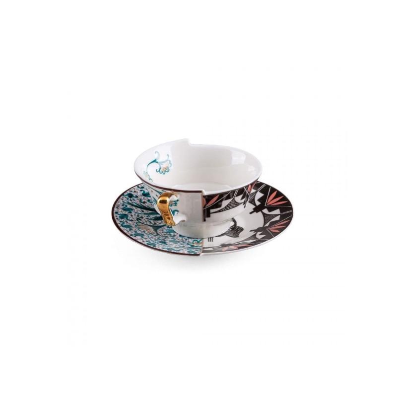 SELETTI Hybrid Tasse à thé + assiette porcelaine  - Aspero