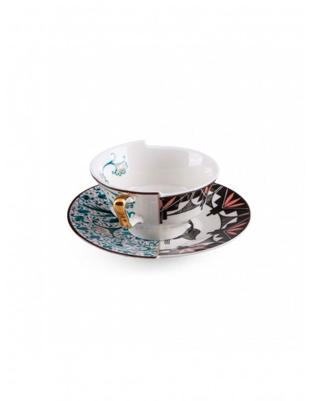 SELETTI Hybrid Porcelain tea cup + plate  - Aspero