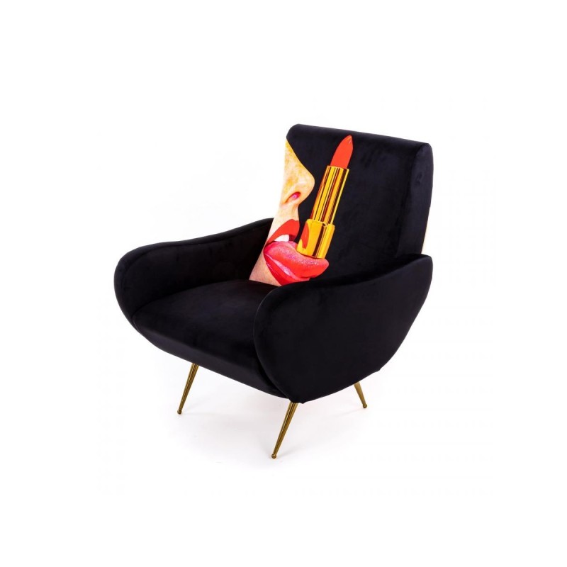 SELETTI Toiletpaper Fauteuil - Langue Noir
