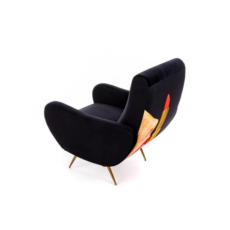 SELETTI Toiletpaper Fauteuil - Langue Noir