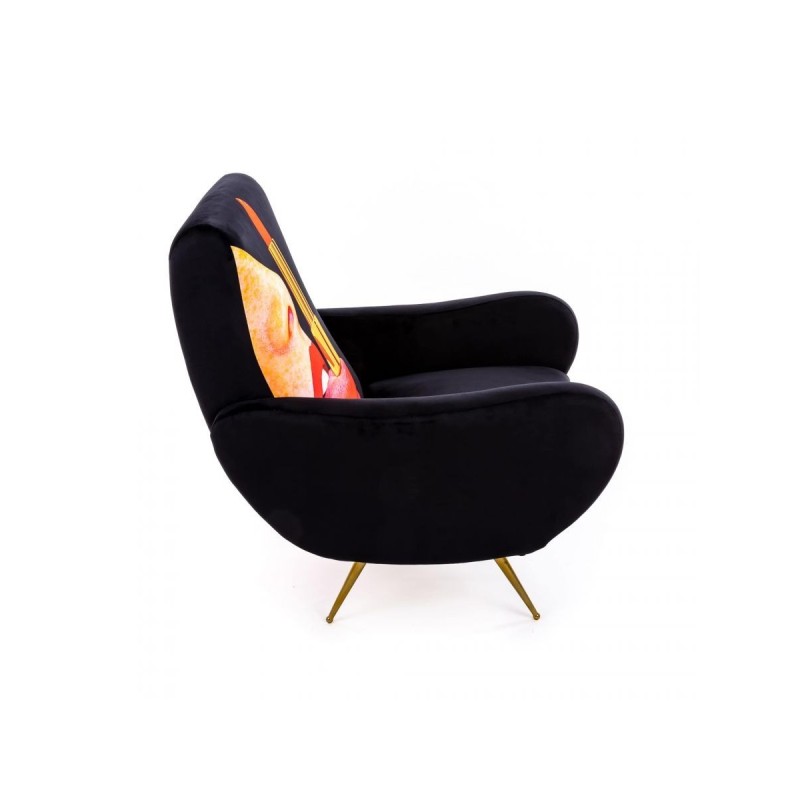 SELETTI Toiletpaper Fauteuil - Langue Noir