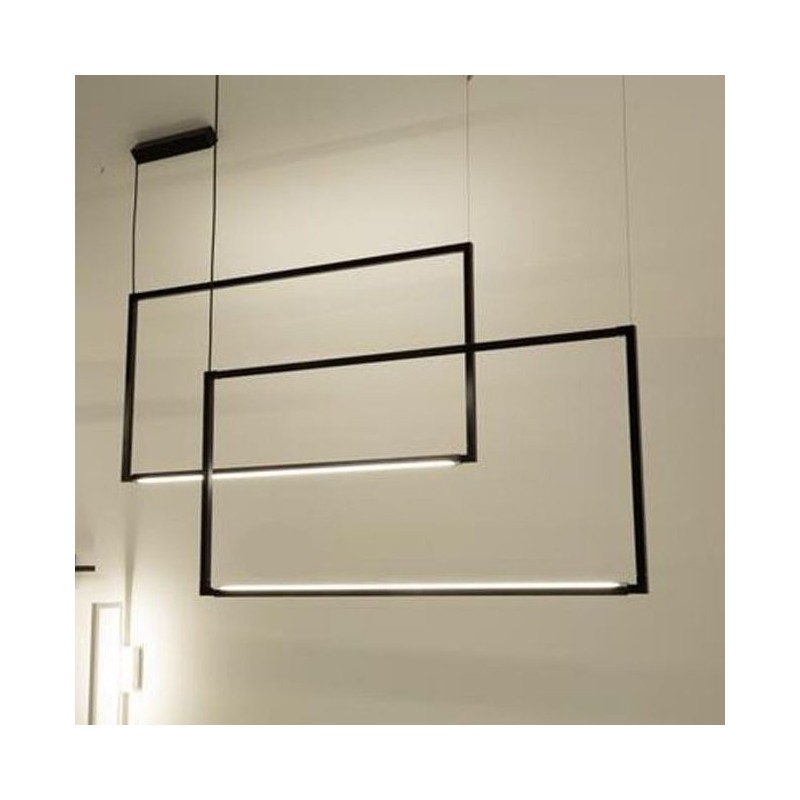 Nemo Spigolo Verticale Lampe suspendue - Noir - Outlet
