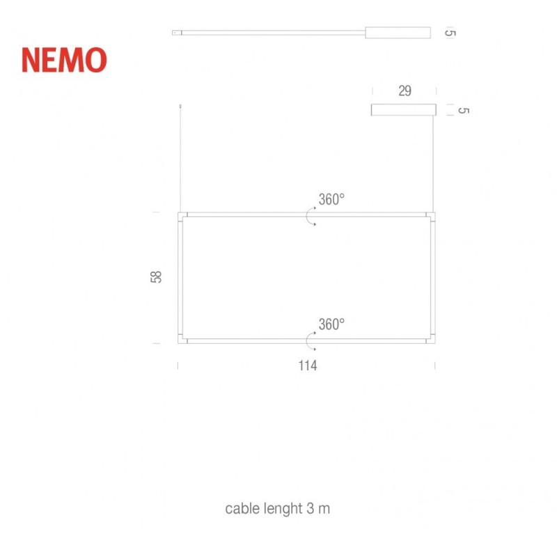 Nemo Spigolo Verticale Lampe suspendue - Noir - Outlet