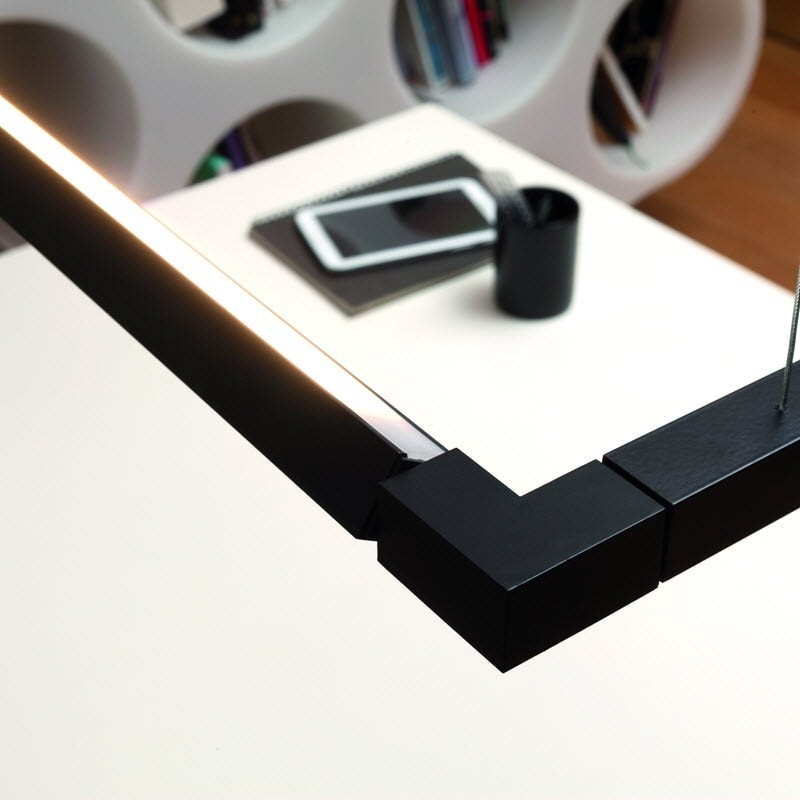 Nemo Spigolo Verticale Lampe suspendue - Noir - Outlet