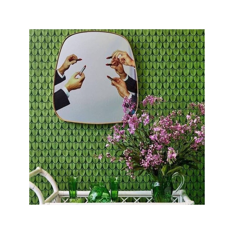 SELETTI Toiletpaper Spiegel mit Goldrand - Lippenstift | Lightandshade