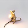 SELETTI Mouse Lamp Gold Sitting/Mac Black Cable