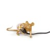 SELETTI Mouse Lamp Gold Lie Down/Lop Black Cable