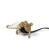 SELETTI Souris Lampe Dorée Allongée/Lop Câble Noir